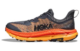 Кроссовки для бега Mafate Speed 4 мужские с низким верхом, черные/оранжевые Hoka One One 1129930-ckbc