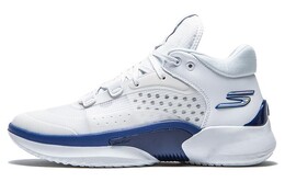 Баскетбольные кроссовки мужские высокие белые/синие/лаймовые Skechers 253005-wtbl | white/blue/lime