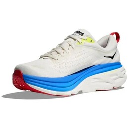 Кроссовки Hoka One One Bondi 8 Blanc De Blanc Virtual Blue, белый/синий/черный/зеленый 1123202-bvr | white/blue/black/green