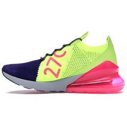 Кроссовки Nike Air Max 270 Flyknit Regency Purple Volt, синий/желтый/красный ao1023-501 | blue, yellow, red
