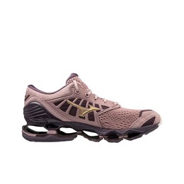 Розовые синтетические женские кроссовки для бега на шнуровке Wave prophecy 9 Mizuno, розовый 3827011 | rosa