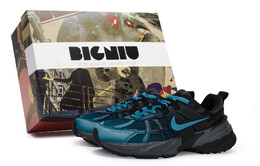 Кроссовки для бега V2K Run женские с низким верхом, синие/черные Nike fd0736-001(team80-时光雾霭湖蓝s-box) | black lake blue