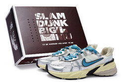 Кроссовки для бега V2K Run женские с низким верхом, серебристые/голубые Nike fd0736-100(team80-女薄荷奶咖湖蓝sbox) | silver lake blue