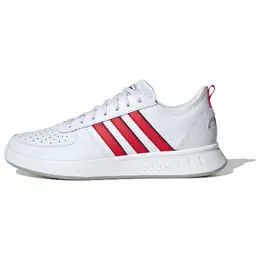 Кроссовки теннисные мужские Adidas Court80s противоскользящие износостойкие низкие белые с красным fv8543 | white/red
