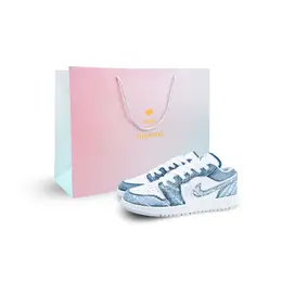 Баскетбольные кроссовки Air 1 Low SE Low Top для детей и подростков Jordan, белый/зеленый fq8041-300(team886-玉树琼花sbox) | white green