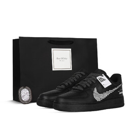 Кроссовки Air Force 1 для скейтбординга, унисекс, низкие, черный/белый Nike cw2288-001(team368-男女款马赛克) | black/white