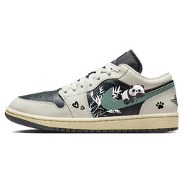 Баскетбольные кроссовки Air 1 Vintage женские с низким верхом, черный/зеленый Jordan dc0774-001(team181-竹林熊猫1) | black/green