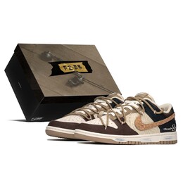 Кроссовки Nike Dunk Skateboarding Shoes Unisex Low-top Brown/Cream/Dark Gum, коричневый hq1175-240(teama-红酒s-box) | brown/cream/dark gum