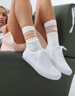 Тройно-белые кроссовки из искусственной кожи Vans Old Skool 127286362 | weiss