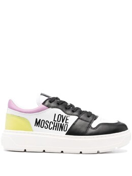 Кроссовки Love Moschino Color Block With Logo, белый/черный/желтый/сиреневый ja15274g1giab | белый