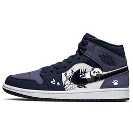Баскетбольные кроссовки Air 1 Vintage Unisex Mid-Top Фиолетовый/Белый Jordan 554724-445(team181-竹林熊猫b) | purple