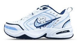 Кроссовки Nike Air Monarch 4 Chunky Sneakers Unisex Low-top White/blue/black, синий 415445-102(team456-hi小狗) | blue