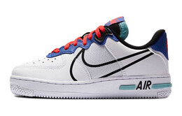 Кроссовки Nike Air Force 1 React White Astronomy Blue Laser Crimson GS cd6960-101