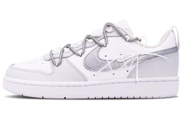 Кроссовки Nike Court Borough Skateboard Shoes Women's Low-Top White Silver bq5448-100
