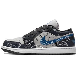 Баскетбольные кроссовки Air 1 Vintage женские с низким верхом, черный/серый Jordan dc0774-040(team366-复古腰果花) | gray