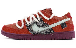 Кроссовки Nike Dunk SB Skateboarding Shoes Unisex Low-top Red/White/Black, темно-красный dv5429-601(team肆-红岩腰果花a) | deep red