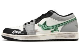 Баскетбольные кроссовки Air 1 Vintage женские с низким верхом, цвет черный, белый, серый Jordan dc0774-101(team24-女款沙漠仙人掌) | black white gray