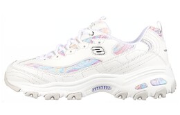 Кроссовки женские толстые низкие белые/цветные Skechers 149789-wmlt