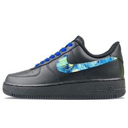 Кроссовки Air Force 1 для скейтбординга, унисекс, низкие, черный/синий Nike fz0627-010(team401-灿若星空) | black