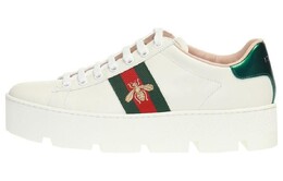 Кроссовки Gucci Ace Skateboard Shoes Women's Low-Top White Red Green 577573 dope0 9064