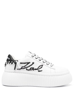 Karl Lagerfeld кеды на платформе с вышитым логотипом, белый kl42372 | белый