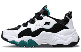 Кроссовки Skechers D'LITES 3.0 Chunky Sneakers Women's Low-Top Black White Green 12955-wgrn