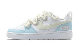 Кроссовки Nike Court Borough 2 Skateboarding Shoes Women's Low-top White/Royal/Yellow, белый/желтый bq5448-100（team357-小狗嘻嘻） | white/royal/yellow