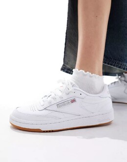 Белые кроссовки Reebok Club C 85 на резиновой подошве 134314322 | weiss