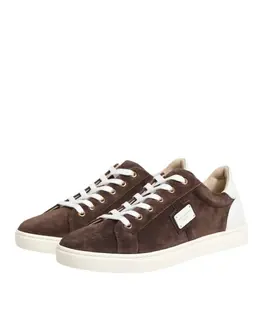 Dolce & Gabbana Brown Suede Leather Low Top Men Sneakers Shoes - EU39/US6 mv7969-39