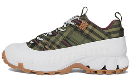 Кроссовки женские Burberry Arthur Check Cotton Military, зеленый 80422181