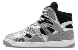 Кроссовки Gucci Basket High, серебряный / черный 724005 aabb8 8142