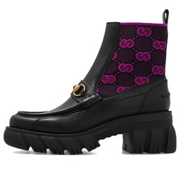 Кроссовки horsebit gg jersey boot 'black fuchsia' Gucci, черный 718716-aaa4y-1074 | black/fuchsia