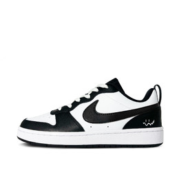 Кроссовки Nike Court Borough Skateboarding Shoes Women's Low-top White, черный/белый bq5448-115(teamcx-笑脸女款黑白) | black/white