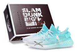 Кроссовки Adidas Yeezy Boost 350 V2 Lifestyle Shoes Unisex Low-top White/Turquoise, белый/черный hq6316(team80-男女同款恋爱讯号青s-box) | white/volt/light lemon twist/black