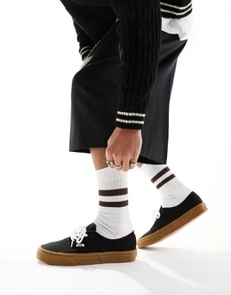 Черные кроссовки Vans Authentic на резиновой подошве 134327531 | schwarz