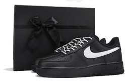 Кроссовки Nike Air Force 1 Skateboarding Shoes Unisex Low-top White/Bicoastal/Photon Dust/Black, серебряный cw2288-001(team59-男女同款黑sbox) | silver