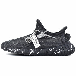 Кроссовки Yeezy Boost 350 V2 Lifestyle унисекс с низким верхом, черный/серебряный Adidas hq4540(team96-男女款满天星) | black/silver