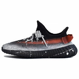 Кроссовки Adidas Yeezy Boost 350 V2 Lifestyle Shoes Unisex Low-top Black/silver/orange, оранжевый hq4540(team96-男女款霓虹派对) | black silver orange