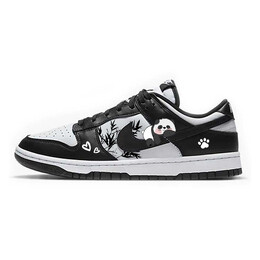 Кроссовки Nike Dunk Skateboard Shoes Women's Low-Top Black White, черный cw1590-100(team181-竹林熊猫 ) | black