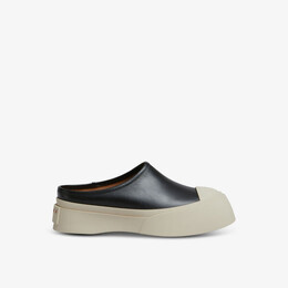 Кроссовки из кожи с тиснением логотипа и открытой спиной Marni, черный r04343933 | black