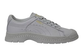 Женские кроссовки серого цвета из практичной кожи с низкой шнуровкой 370982 02 Puma, серый 4277343 | grau