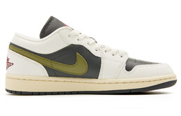 Баскетбольные кроссовки Air 1 Vintage женские с низким верхом Cloud White/Core Black/Green Spark Jordan dc0774-001(team44-慕冬橄榄) | customized style