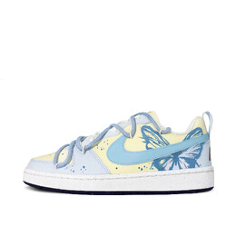 Кроссовки Nike Court Borough Skateboarding Shoes Women's Low-top Yellow, черный fv8120-141(team-288墨蓝蝶影女款蓝黄) | ink blue butterfly shadow