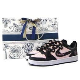 Кроссовки Nike Court Borough Skateboard Shoes Women's Low-Top Black Pink bq5448-115（team297-山茶诗笺-礼袋） | black/pink