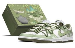 Кроссовки Nike Dunk Skateboarding Shoes Women's Low-top Beige/green, зеленый dd1503-120(teama-龙井茶s-box) | beige/green