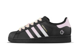 Кроссовки для скейтбординга Superstar, унисекс, низкие, черный/розовый Adidas eg4959(team129-桃桃奶昔) | black/pink white