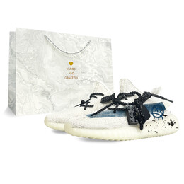 Кроссовки Yeezy Boost 350 V2 Lifestyle унисекс с низким верхом синего цвета Adidas, синий/белый hq6316(team373-克莱因s-box) | blue/white