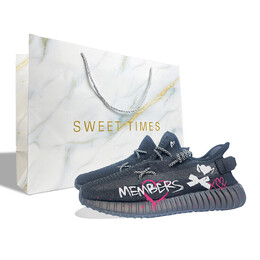 Кроссовки Yeezy Boost 350 V2 Lifestyle унисекс с низким верхом, белый/розовый Adidas hq4540(team478-川莓悸动s-box) | black