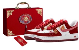 Кроссовки Nike Air Force 1 Skateboarding Shoes Women's Low-top White/red, белый/красный fq7626-100（team拾玖-af龙凤s-box） | white/red