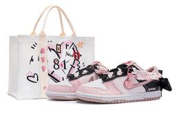 Кроссовки Nike Dunk Skateboard Shoes Women's Low-Top Black, черный do6485-600(team80-女绯色心笺s-box) | pink/ black